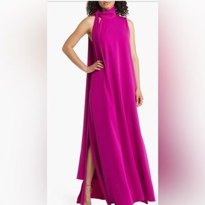 NWT Black Halo Dress Women's Henna Sleeves Gown - Berry Plum - Small